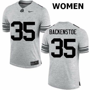 Women's Ohio State Buckeyes #35 Alex Backenstoe Gray Nike NCAA College Football Jersey Super Deals ZTC2144EC